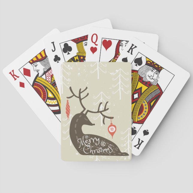 Baraja De Cartas Feliz Navidad a los renos Cosy (Reverso)