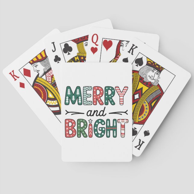 Baraja De Cartas Feliz Navidad A Navidades Brillantes (Reverso)