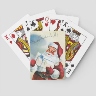 Baraja De Cartas Feliz Navidad a todos (Papá Noel Vintage)