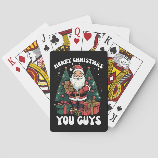 Baraja De Cartas Feliz Navidad, chicos, Santa Claus (Reverso)