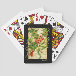 Baraja De Cartas Feliz Navidad con Holly, Personalizar