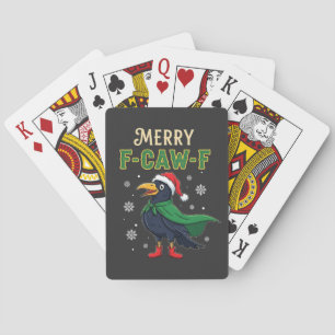 Baraja De Cartas Feliz Navidad Cuervo Gracioso Santa 