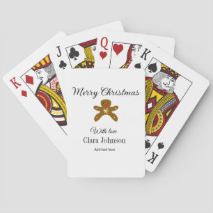 Baraja De Cartas Feliz Navidad galletas marrón agregar nombre con a