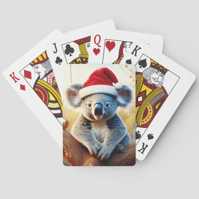 Baraja De Cartas Feliz Navidad Koala sentado en Gumtree (Reverso)