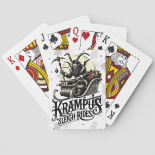 Baraja De Cartas Feliz Navidad Krampus Paseos en Trineo de Krampus