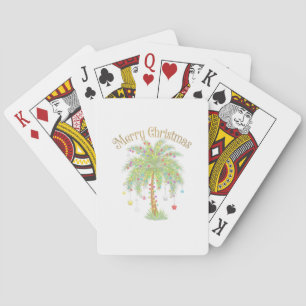 Baraja De Cartas Feliz Navidad Luz de Palma Año Nuevo Tropical