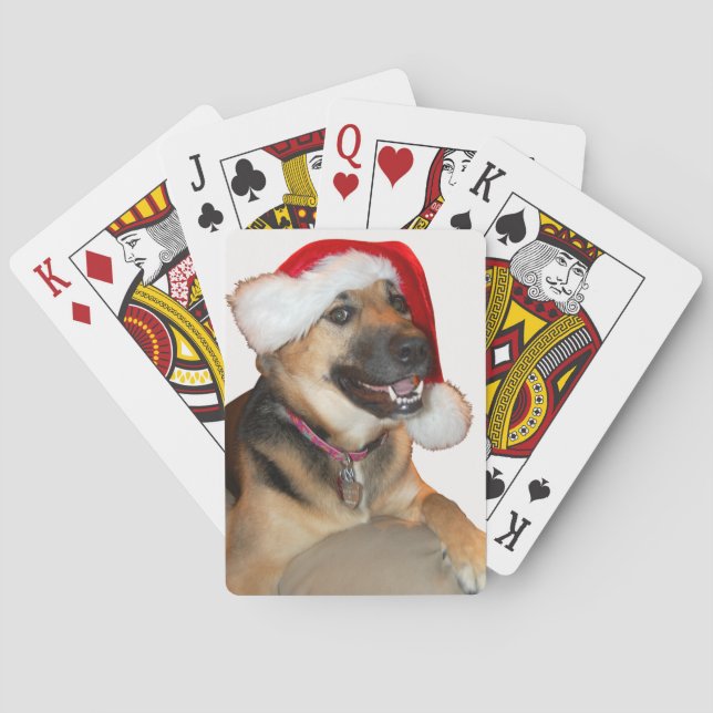 Baraja De Cartas Feliz Navidad Pastor Alemán (Reverso)