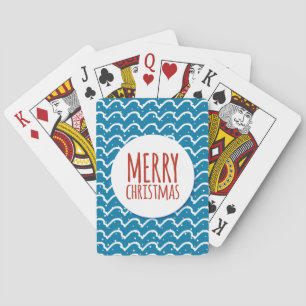 Baraja De Cartas Feliz Navidad Patrón sin foco Textura azul