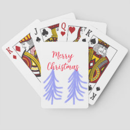 Baraja De Cartas Feliz Navidad pino pino púrpura rojo púrpura y agu