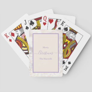 Baraja De Cartas Feliz Navidad purpurina blanco nombre familiar