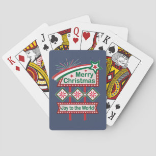 Baraja De Cartas Feliz Navidad Retro Marquee - Alegría al mundo