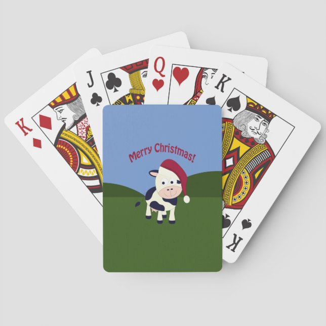 Baraja De Cartas Feliz Navidad Santa Cow (Reverso)