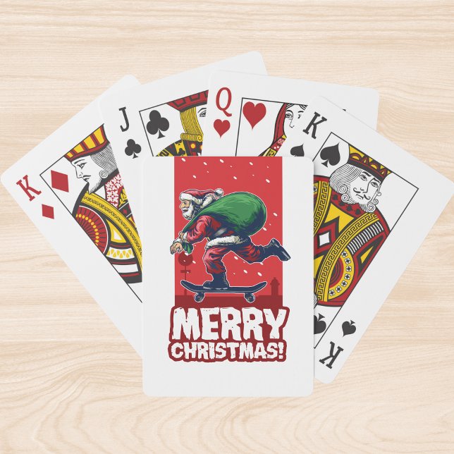 Baraja De Cartas Feliz Navidad Skateboarding Santa | Vacaciones (Subido por el creador)