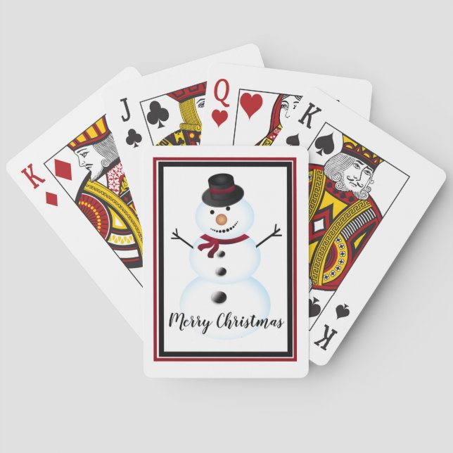 Baraja De Cartas Feliz Navidad Snowman (Reverso)