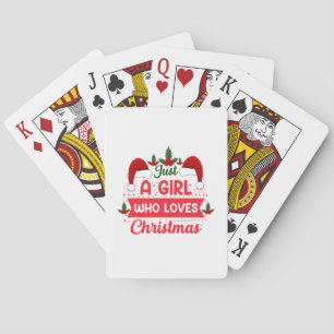 Baraja De Cartas Feliz Navidad, sólo un Chica que ama a los Navidad