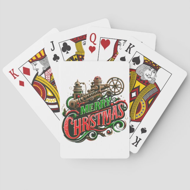Baraja De Cartas Feliz Navidad steampunk (Reverso)