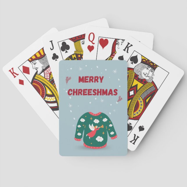 Baraja De Cartas Feliz Navidad Ugly Sweater Angel (Reverso)