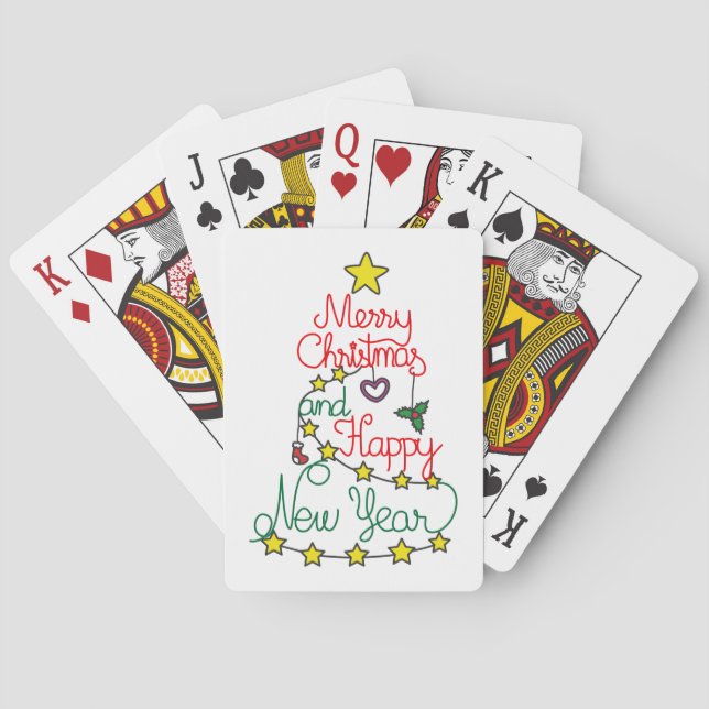 Baraja De Cartas Feliz Navidad y Feliz Año Nuevo (Reverso)