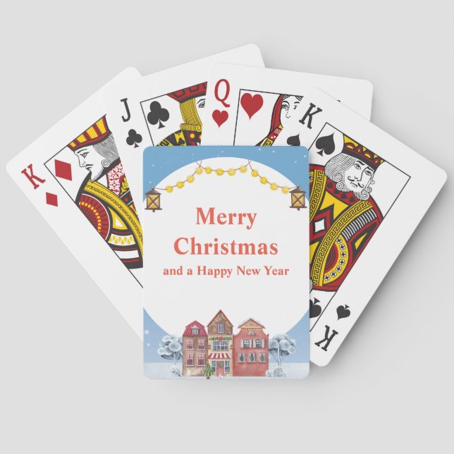 Baraja De Cartas Feliz Navidad y Feliz Año Nuevo (Reverso)