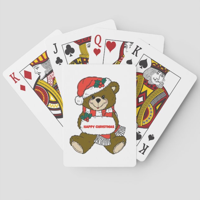 Baraja De Cartas Feliz oso Navidad (Reverso)