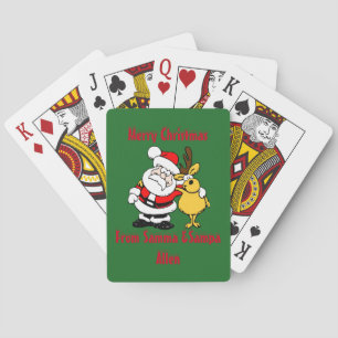 Baraja De Cartas Feliz Papá Noel de Navidad y Tarjetas para Jugar R