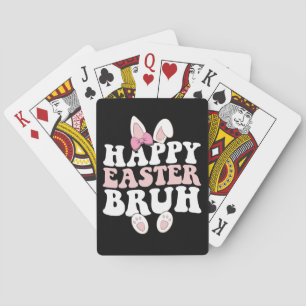 Baraja De Cartas Feliz Pascua Bruh Bro Bunny Egt Hunt Groovy Retro