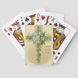 Baraja De Cartas Feliz Pascua para usted - Tarjeta postal antigua, 