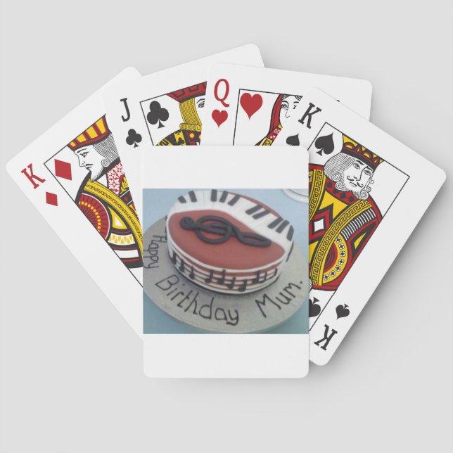 Baraja De Cartas Feliz pastel de mamá de cumpleaños (Reverso)