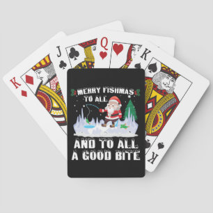 Baraja De Cartas Feliz Pez Navidad Divertido Pescado Pesca Pescador