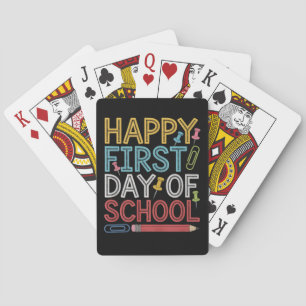 Baraja De Cartas Feliz Primer Día De Escuela De Vuelta A La Escuela