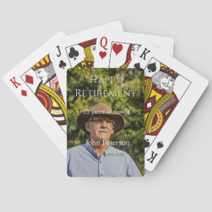 Baraja De Cartas Feliz retiro foto nombre años de servicio