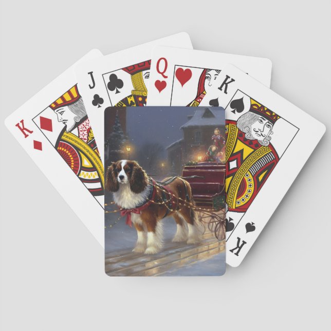Baraja De Cartas Festival de Navidades Cavalier King Charles Spanie (Reverso)