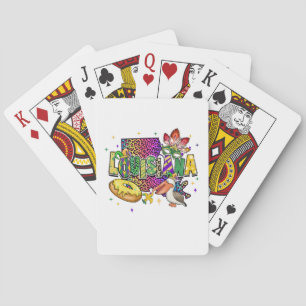 Baraja De Cartas Festival Mardi Gras Purple and Gold Lousiana