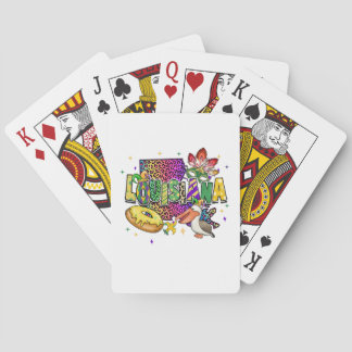 Baraja De Cartas Festival Mardi Gras Purple and Gold Lousiana