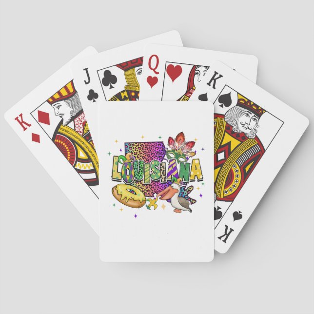 Baraja De Cartas Festival Mardi Gras Purple and Gold Lousiana (Reverso)