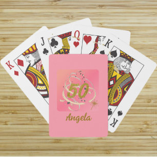 Baraja De Cartas Festive Peachy Fifty Year Birthday Commemoration