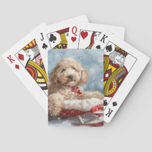 Baraja De Cartas Festividad de los Navidades de perro de Goldendood