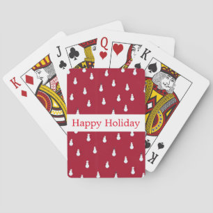 Baraja De Cartas Festividad feliz de muñeco de nieve rojo