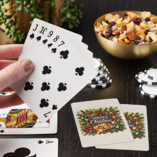 Baraja De Cartas Festividad Feliz Navidad arte de palabra