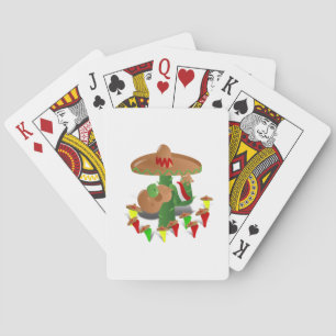 Baraja De Cartas Fiesta Cactus con guitarra y pimientos bailarines