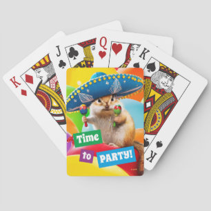 Baraja De Cartas Fiesta Chipmunk En Sombrero