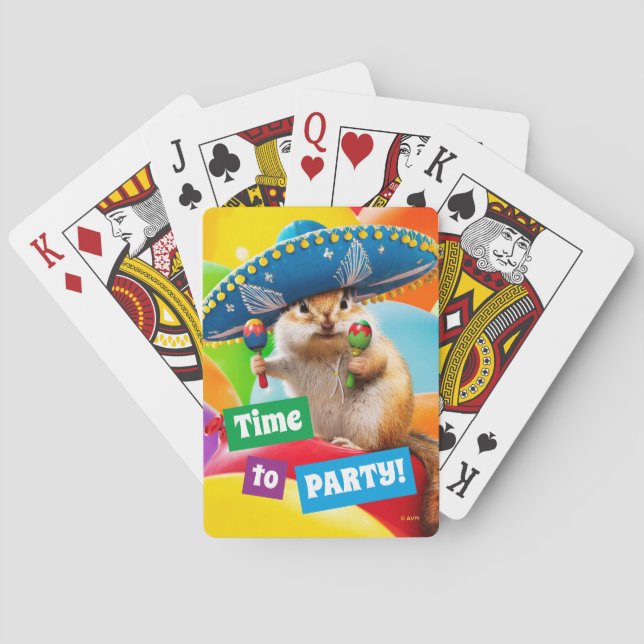 Baraja De Cartas Fiesta Chipmunk En Sombrero (Reverso)