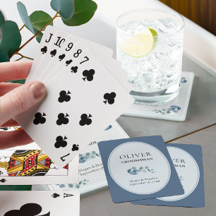 Baraja De Cartas Fiesta de Boda Eucalipto Verde Caballero de Honor
