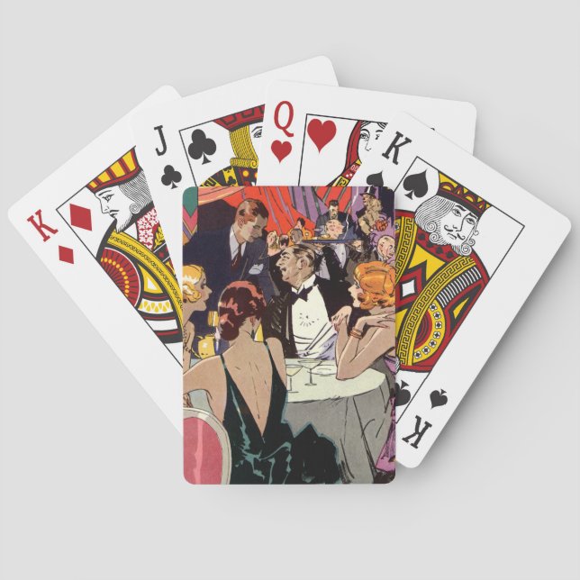 Baraja De Cartas Fiesta de cócteles Art Decó de época en Nightclub (Reverso)