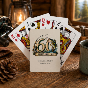 Baraja De Cartas Fiesta de Cumpleaños 60 de Pesca Enganchado Desde 