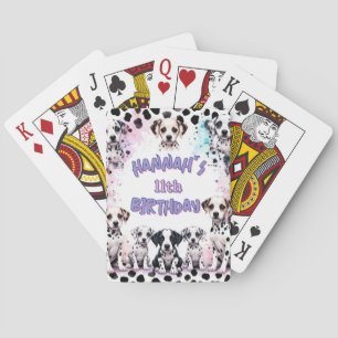 Baraja De Cartas Fiesta de Cumpleaños Acuarela Morada de Perros Dál