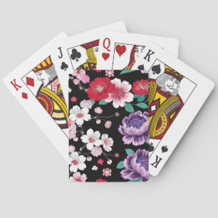 Baraja De Cartas Fiesta de cumpleaños de flor de sakura colorida mo