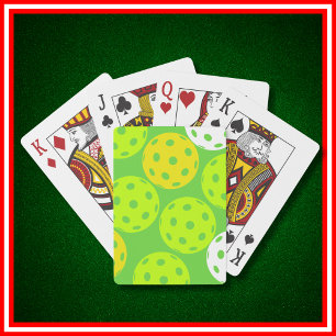 Baraja De Cartas Fiesta de Cumpleaños de Pickleball Deportes Verdes