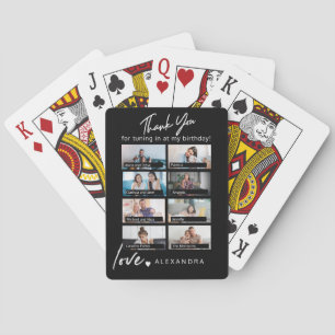 Baraja De Cartas fiesta de cumpleaños virtual moderna, gracias