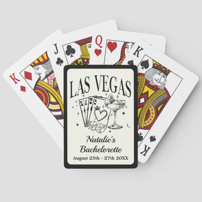 Baraja De Cartas Fiesta de Despedida Personalizada Las Vegas (Reverso)